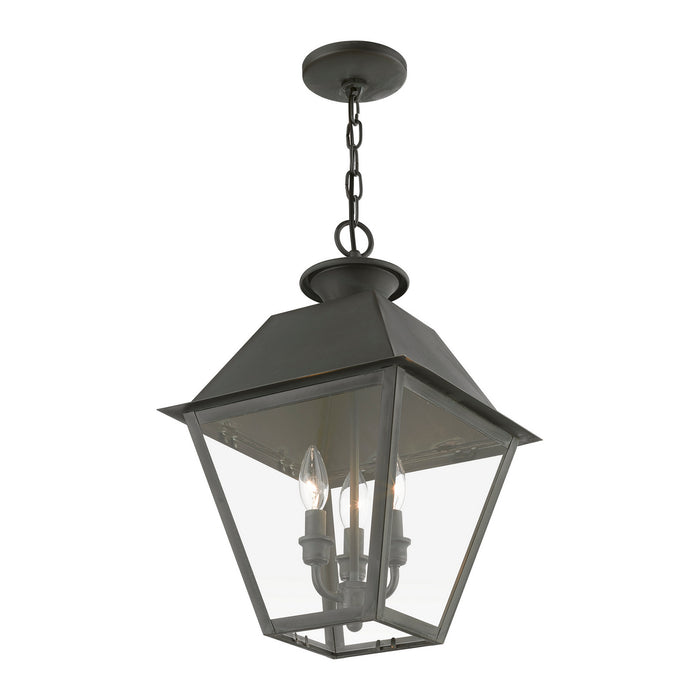 Livex Lighting 27220-61 Three Light Outdoor Pendant, Charcoal
