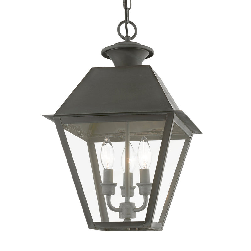 Livex Lighting 27220-61 Three Light Outdoor Pendant, Charcoal