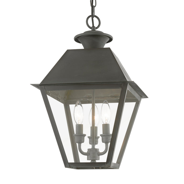 Livex Lighting 27220-61 Three Light Outdoor Pendant, Charcoal