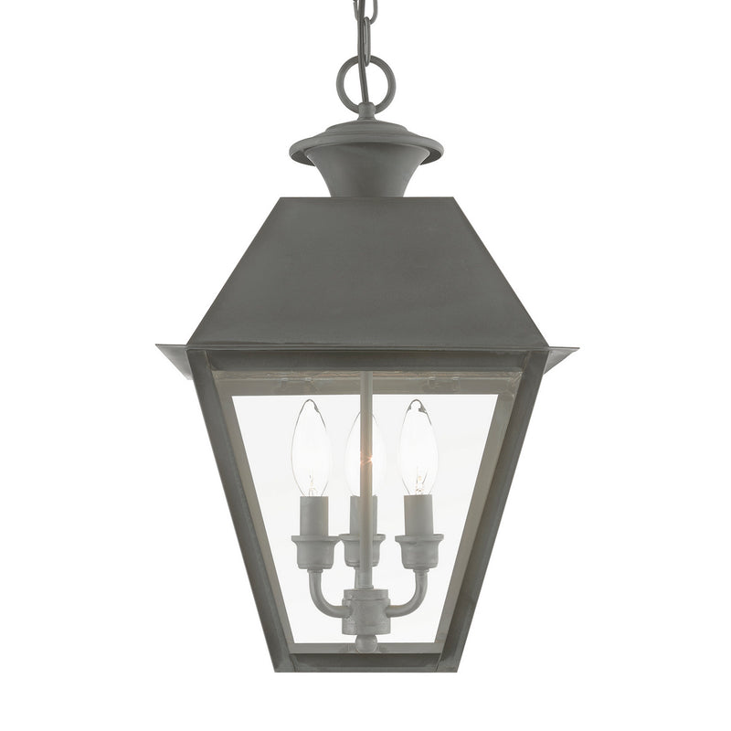 Livex Lighting 27220-61 Three Light Outdoor Pendant, Charcoal