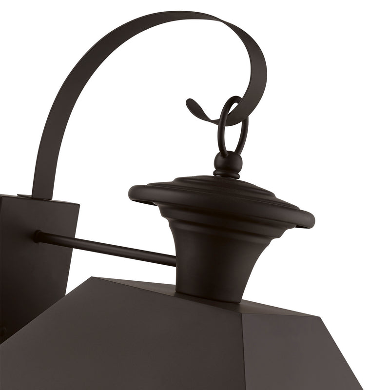 Livex Lighting 27222-07 Four Light Outdoor Wall Lantern, Bronze w/Antique Brass Finish Cluster