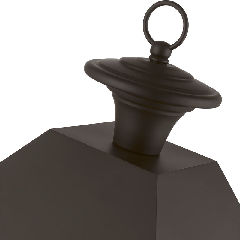 Livex Lighting 27223-07 Four Light Outdoor Post Top Lantern, Bronze w/Antique Brass Finish Cluster