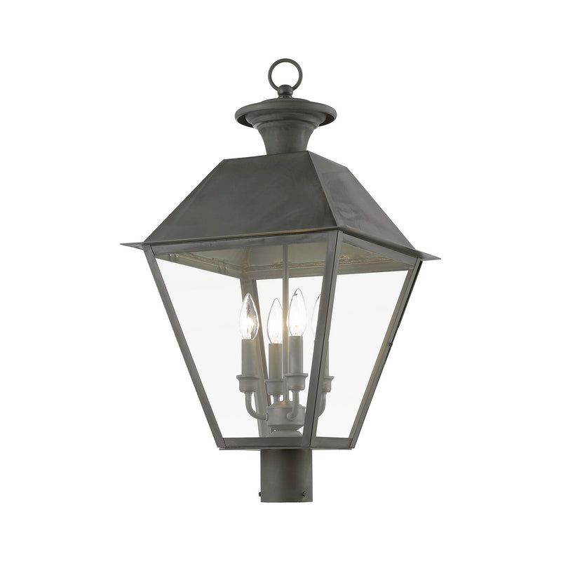 Livex Lighting 27223-61 Four Light Outdoor Post Top Lantern, Charcoal
