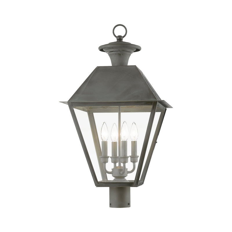 Livex Lighting 27223-61 Four Light Outdoor Post Top Lantern, Charcoal