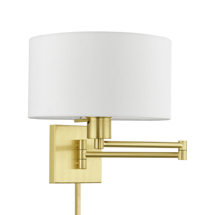 Livex Lighting 40036-12 One Light Swing Arm Wall Lamp, Satin Brass