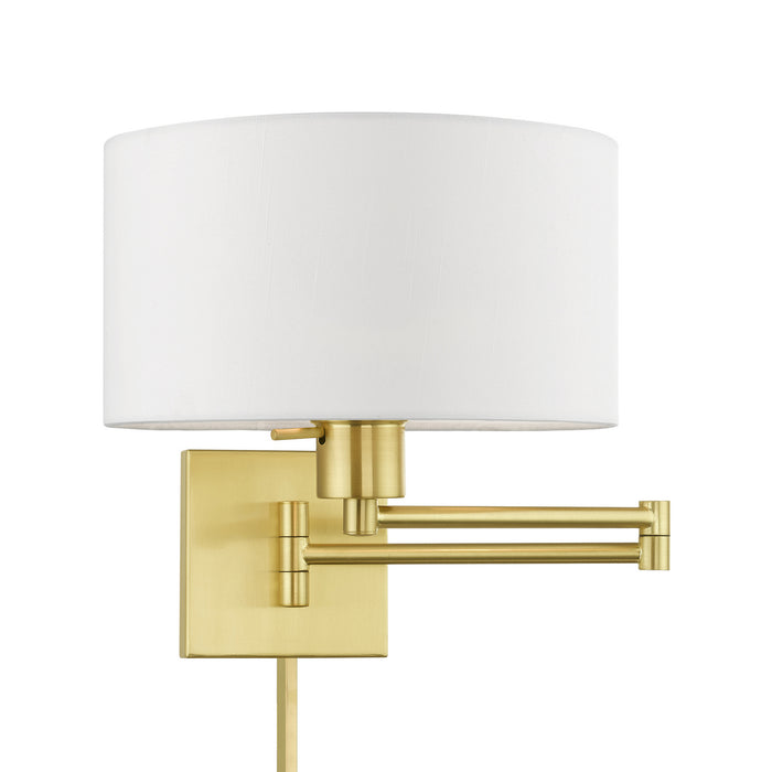 Livex Lighting 40036-12 One Light Swing Arm Wall Lamp, Satin Brass