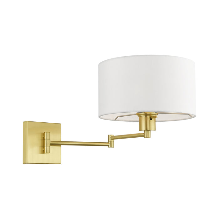 Livex Lighting 40036-12 One Light Swing Arm Wall Lamp, Satin Brass