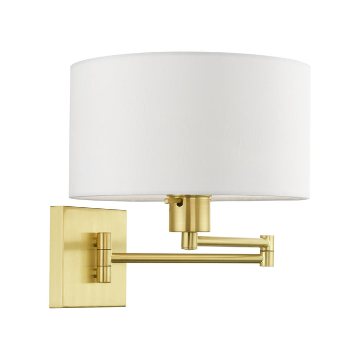 Livex Lighting 40036-12 One Light Swing Arm Wall Lamp, Satin Brass
