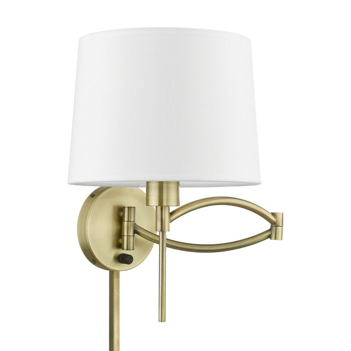 Livex Lighting 40044-01 One Light Swing Arm Wall Lamp, Antique Brass