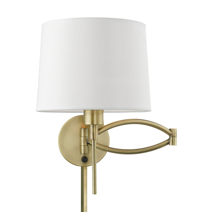 Livex Lighting 40044-01 One Light Swing Arm Wall Lamp, Antique Brass