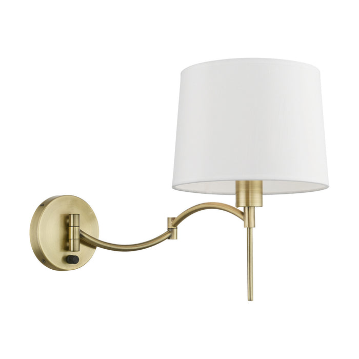 Livex Lighting 40044-01 One Light Swing Arm Wall Lamp, Antique Brass