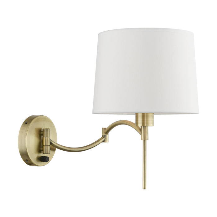 Livex Lighting 40044-01 One Light Swing Arm Wall Lamp, Antique Brass