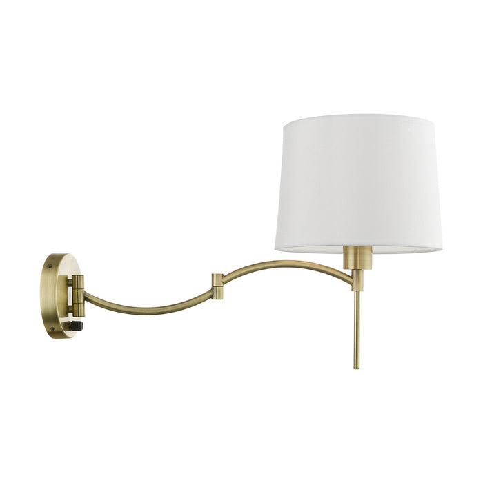 Livex Lighting 40044-01 One Light Swing Arm Wall Lamp, Antique Brass