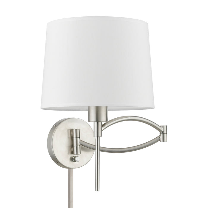 Livex Lighting 40044-91 One Light Swing Arm Wall Lamp, Brushed Nickel