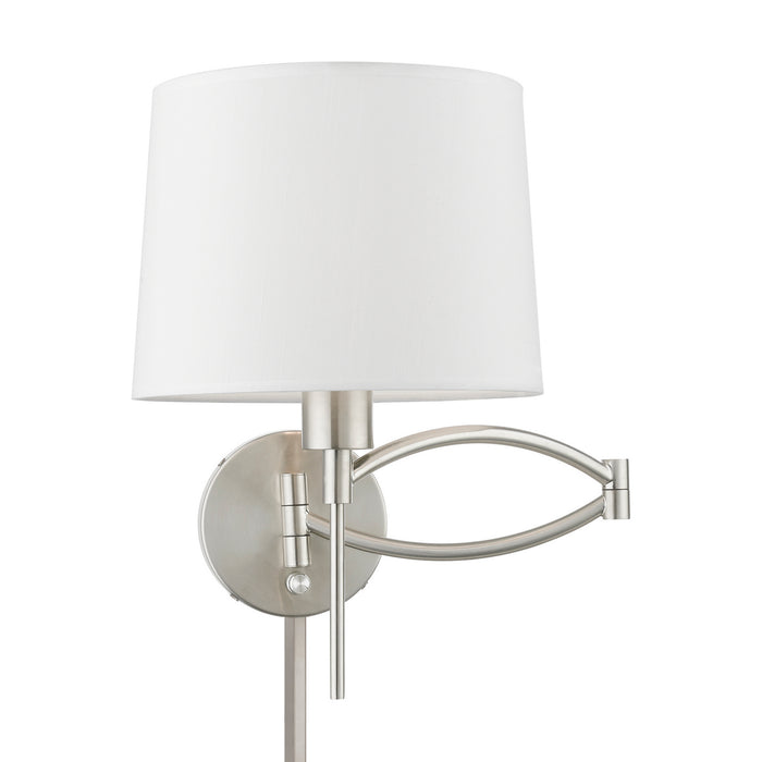 Livex Lighting 40044-91 One Light Swing Arm Wall Lamp, Brushed Nickel