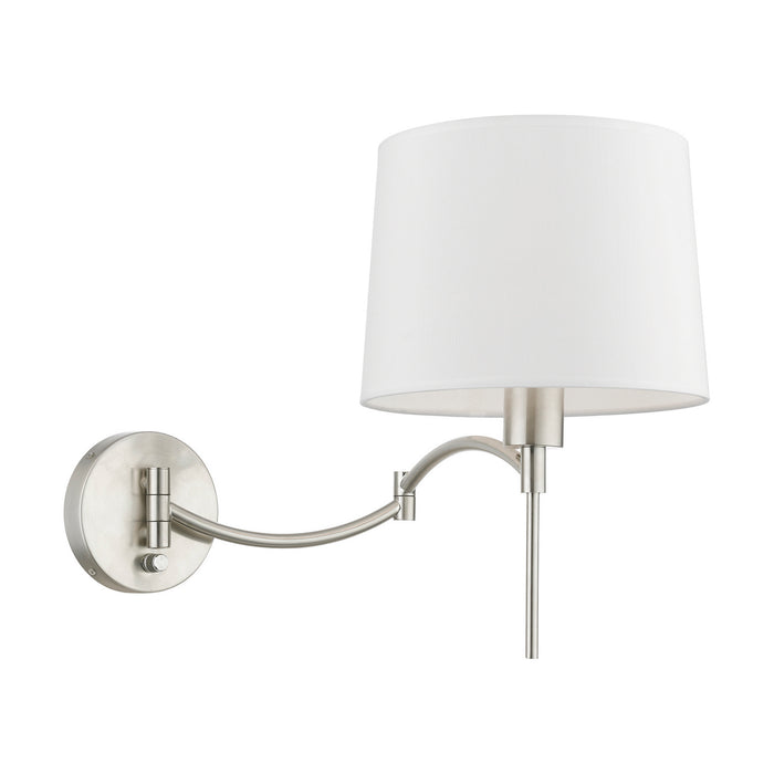 Livex Lighting 40044-91 One Light Swing Arm Wall Lamp, Brushed Nickel