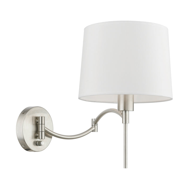Livex Lighting 40044-91 One Light Swing Arm Wall Lamp, Brushed Nickel
