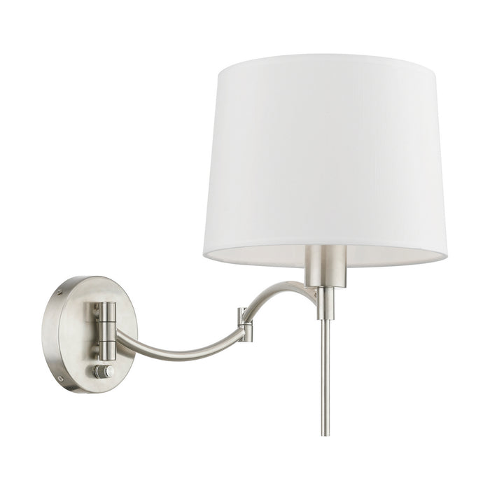 Livex Lighting 40044-91 One Light Swing Arm Wall Lamp, Brushed Nickel