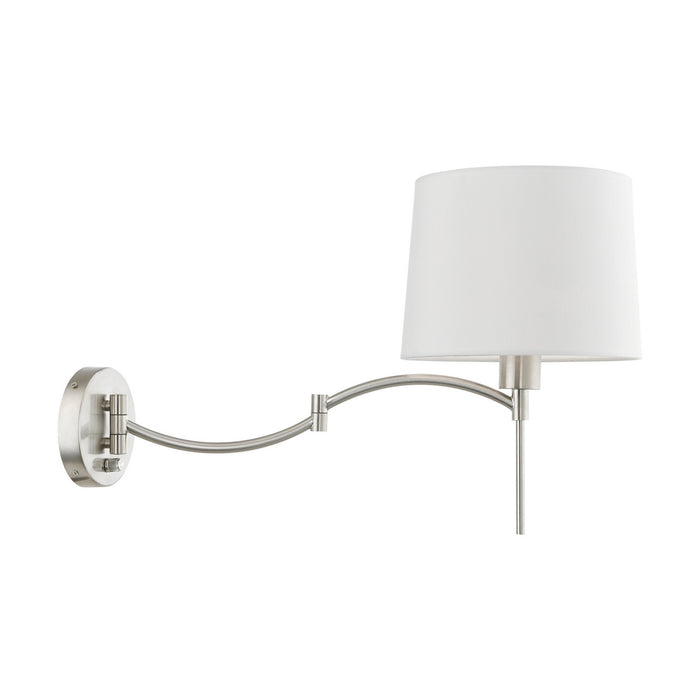 Livex Lighting 40044-91 One Light Swing Arm Wall Lamp, Brushed Nickel
