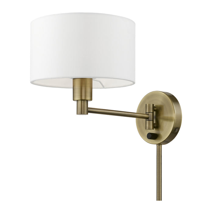 Livex Lighting 40080-01 One Light Swing Arm Wall Lamp, Antique Brass