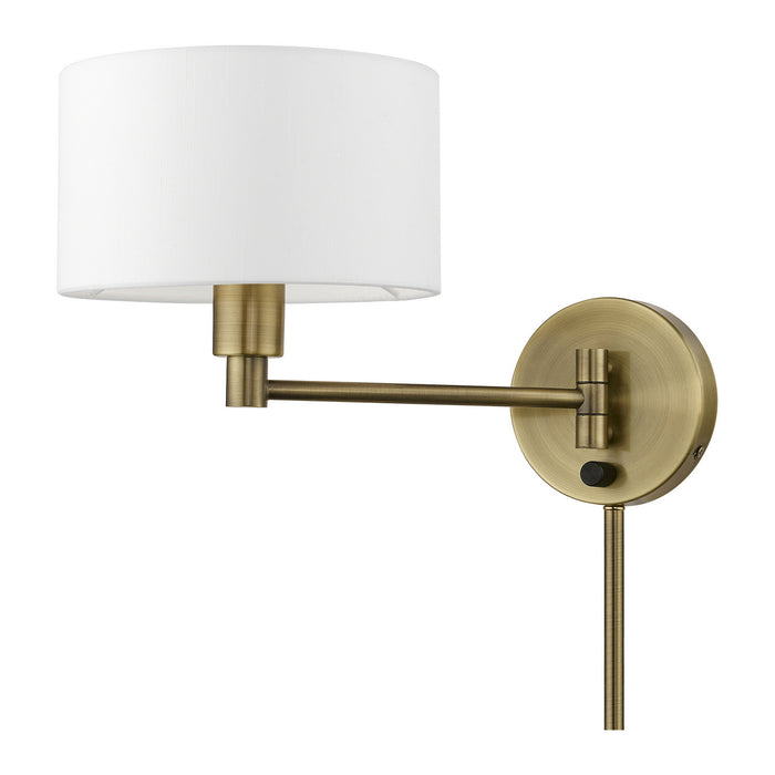 Livex Lighting 40080-01 One Light Swing Arm Wall Lamp, Antique Brass