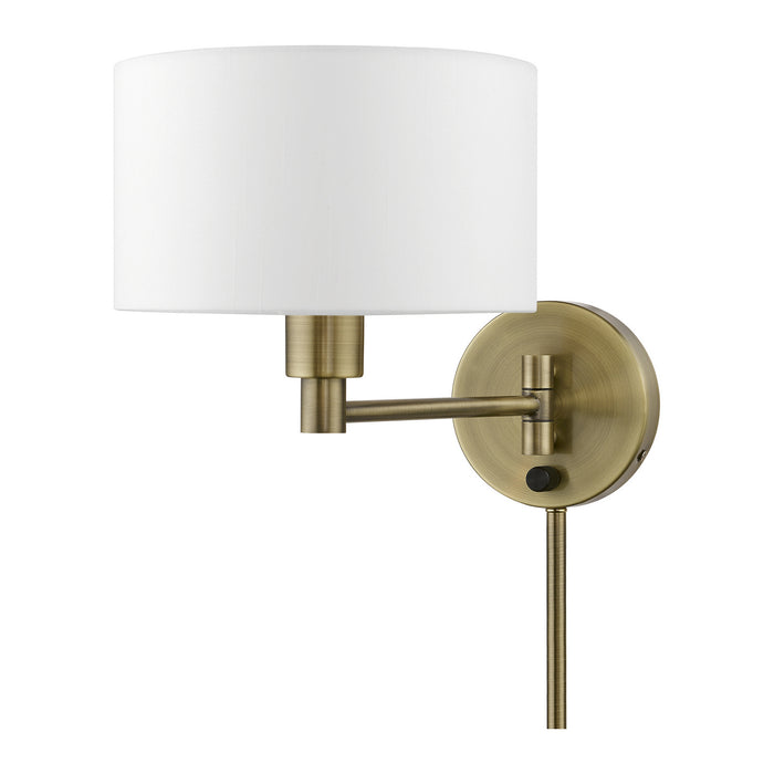 Livex Lighting 40080-01 One Light Swing Arm Wall Lamp, Antique Brass