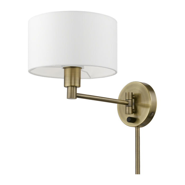 Livex Lighting 40080-01 One Light Swing Arm Wall Lamp, Antique Brass