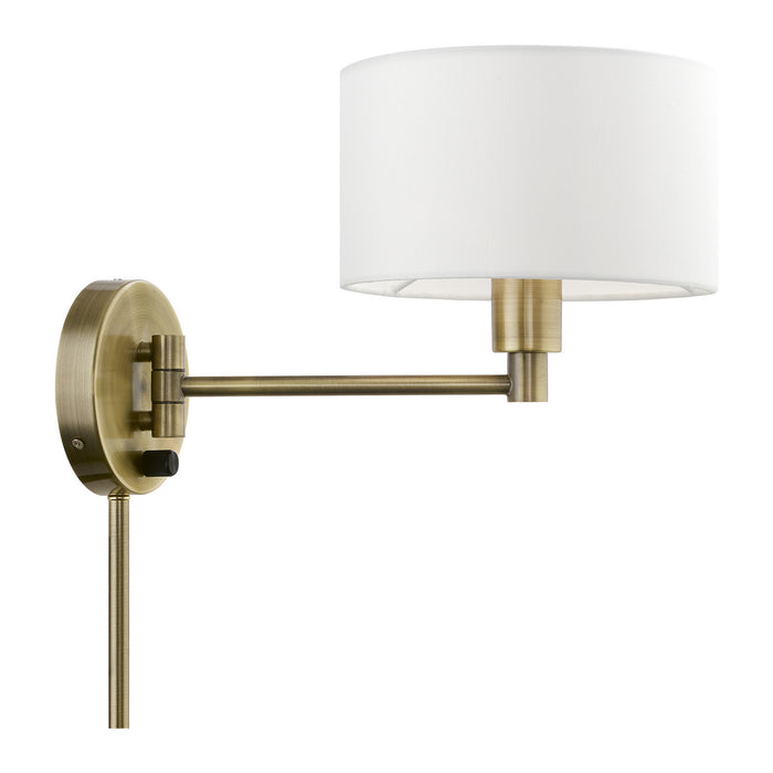 Livex Lighting 40080-01 One Light Swing Arm Wall Lamp, Antique Brass