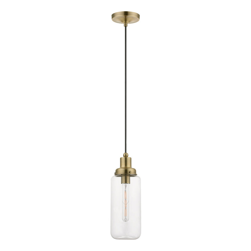 Livex Lighting 40614-01 One Light Mini Pendant, Antique Brass