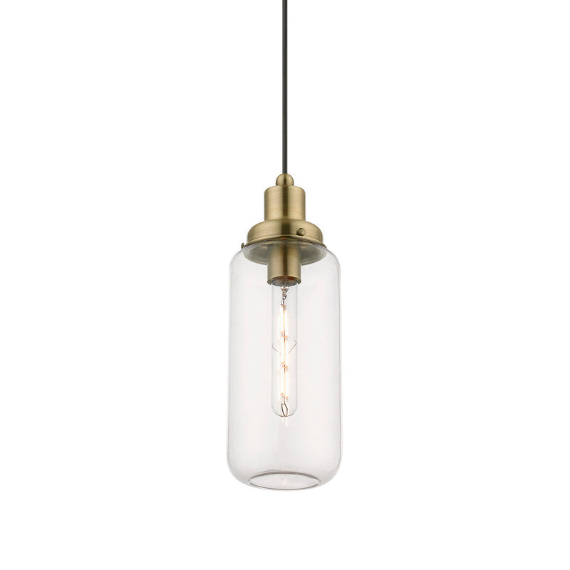 Livex Lighting 40614-01 One Light Mini Pendant, Antique Brass