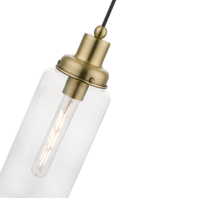 Livex Lighting 40614-01 One Light Mini Pendant, Antique Brass