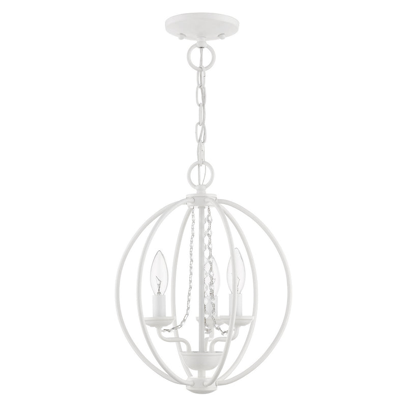 Livex Lighting 40913-03 Three Light Convertible Mini Chandelier/ Semi-Flush, White