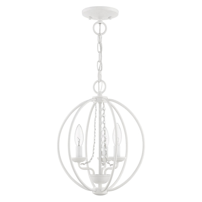 Livex Lighting 40913-03 Three Light Convertible Mini Chandelier/ Semi-Flush, White