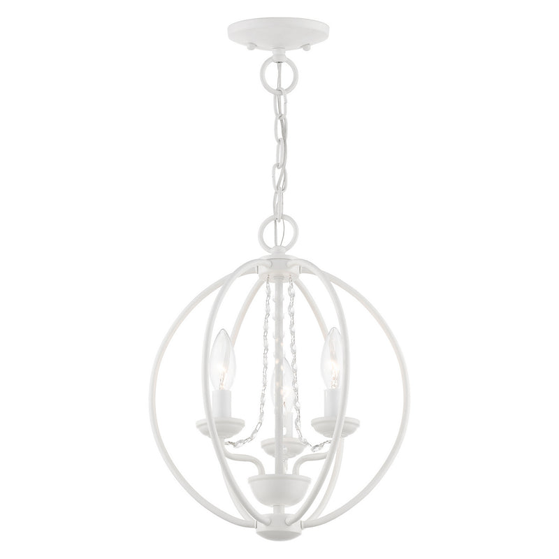 Livex Lighting 40913-03 Three Light Convertible Mini Chandelier/ Semi-Flush, White
