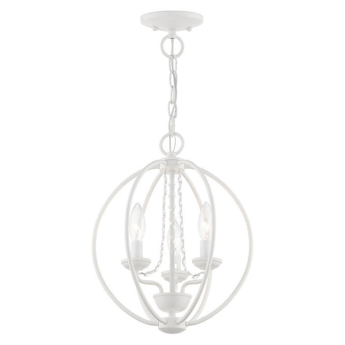 Livex Lighting 40913-03 Three Light Convertible Mini Chandelier/ Semi-Flush, White