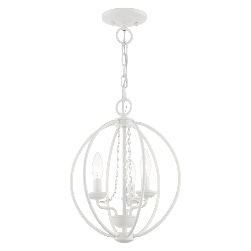 Livex Lighting 40913-03 Three Light Convertible Mini Chandelier/ Semi-Flush, White