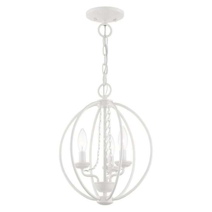 Livex Lighting 40913-03 Three Light Convertible Mini Chandelier/ Semi-Flush, White