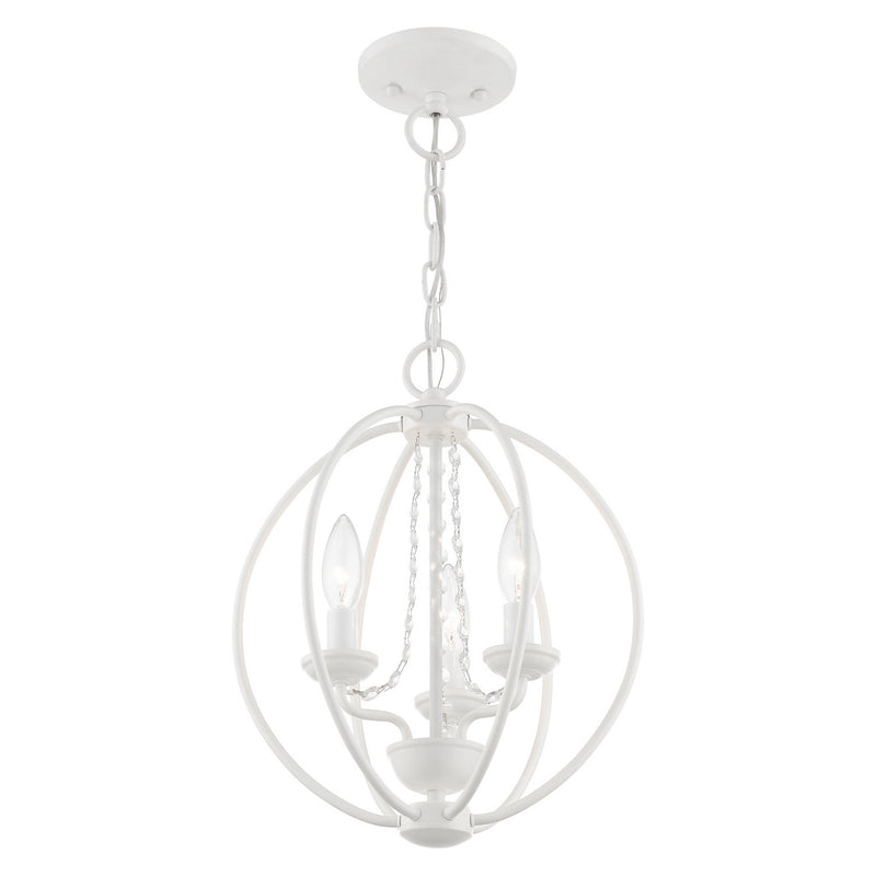 Livex Lighting 40913-03 Three Light Convertible Mini Chandelier/ Semi-Flush, White