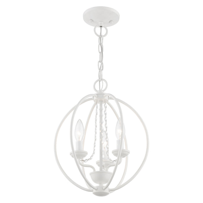 Livex Lighting 40913-03 Three Light Convertible Mini Chandelier/ Semi-Flush, White