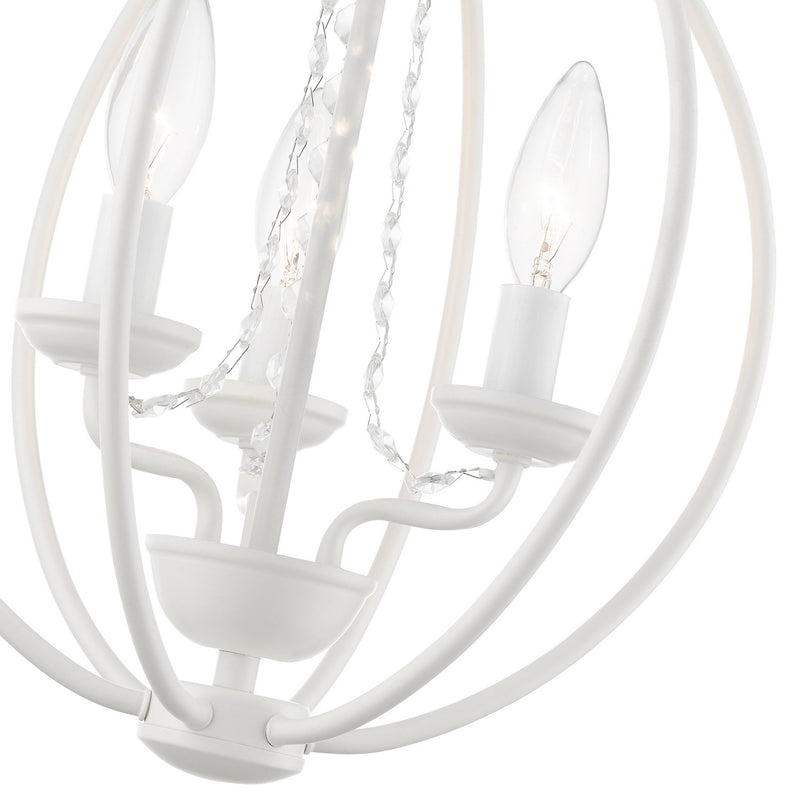 Livex Lighting 40913-03 Three Light Convertible Mini Chandelier/ Semi-Flush, White