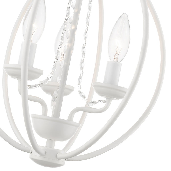 Livex Lighting 40913-03 Three Light Convertible Mini Chandelier/ Semi-Flush, White