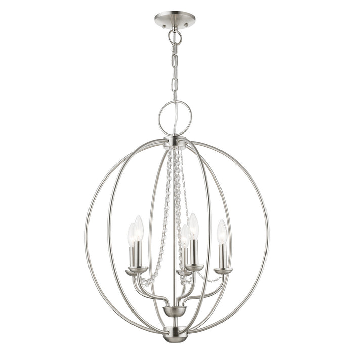 Livex Lighting 40915-91 Five Light Chandelier, Brushed Nickel