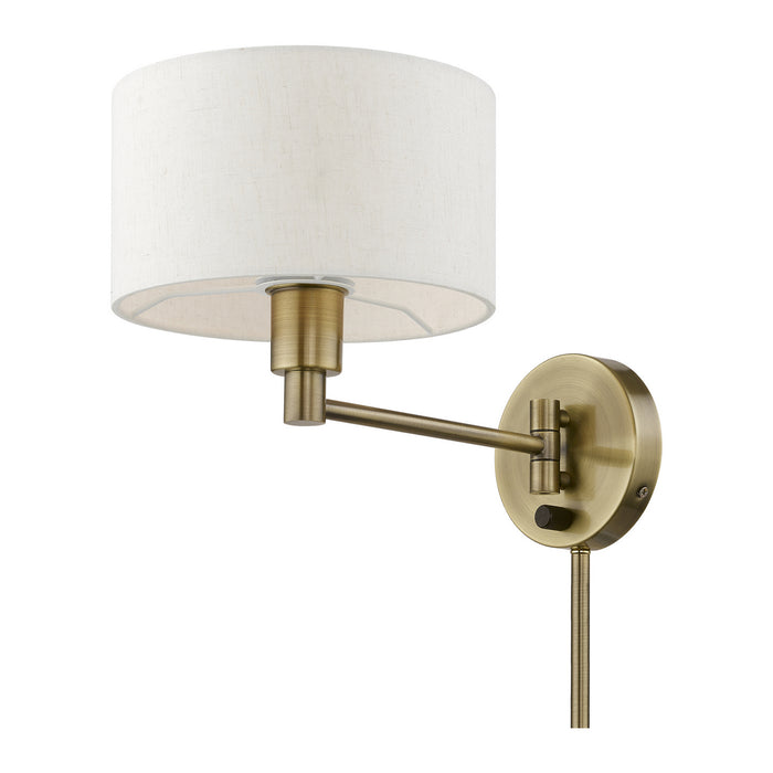 Livex Lighting 40940-01 One Light Swing Arm Wall Lamp, Antique Brass