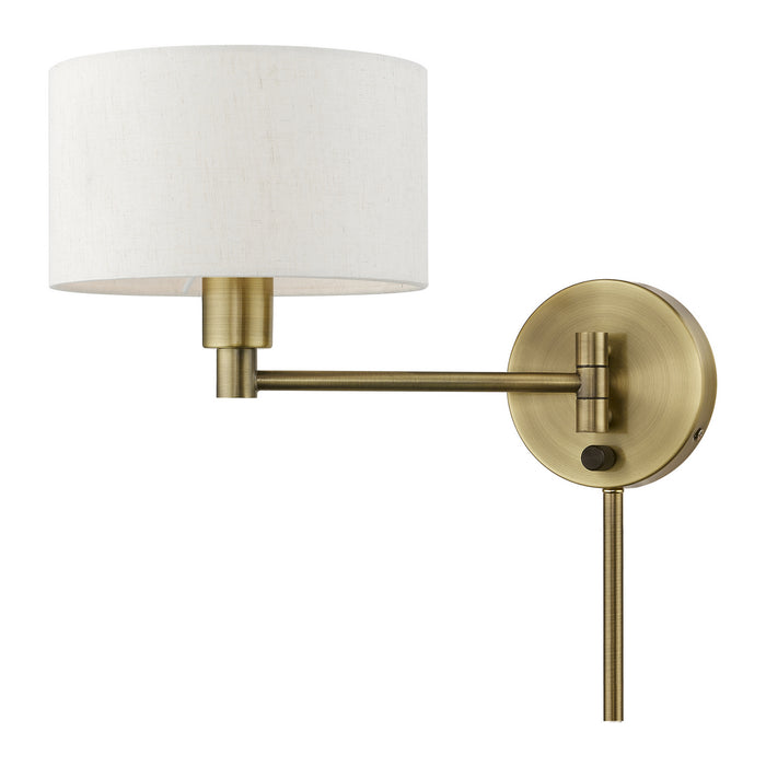 Livex Lighting 40940-01 One Light Swing Arm Wall Lamp, Antique Brass