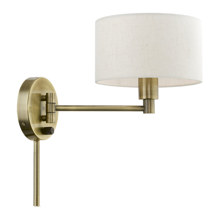 Livex Lighting 40940-01 One Light Swing Arm Wall Lamp, Antique Brass
