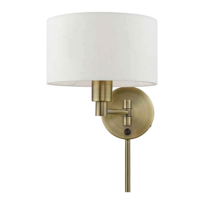 Livex Lighting 40940-01 One Light Swing Arm Wall Lamp, Antique Brass