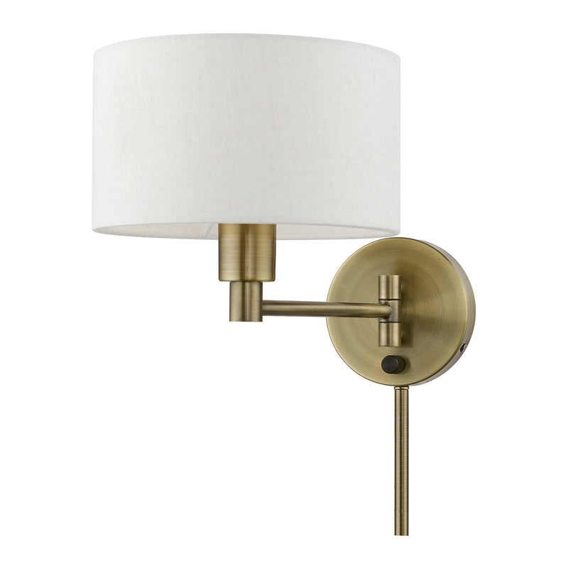 Livex Lighting 40940-01 One Light Swing Arm Wall Lamp, Antique Brass