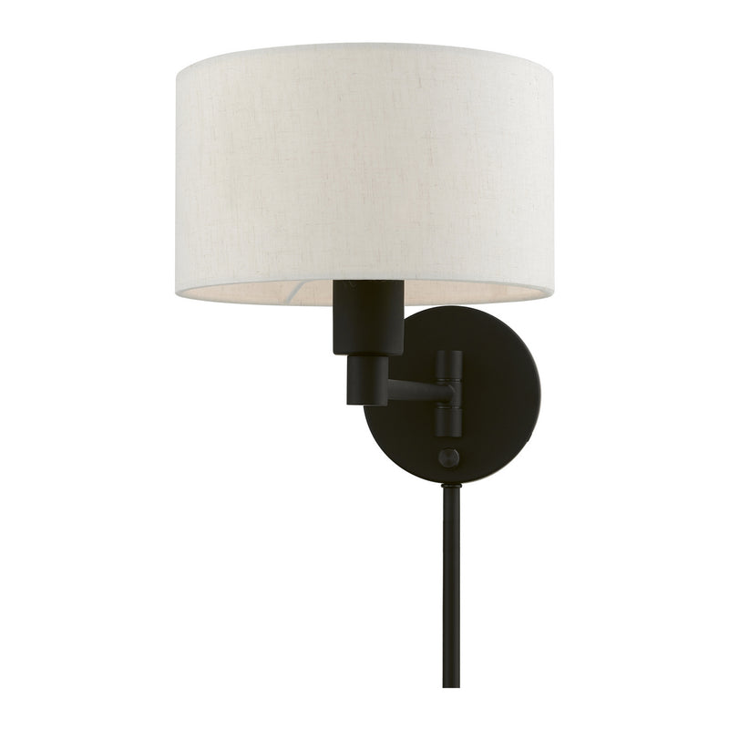 Livex Lighting 40940-04 One Light Swing Arm Wall Lamp, Black