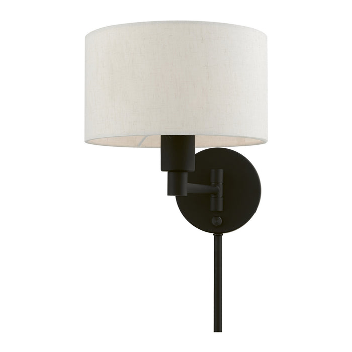 Livex Lighting 40940-04 One Light Swing Arm Wall Lamp, Black