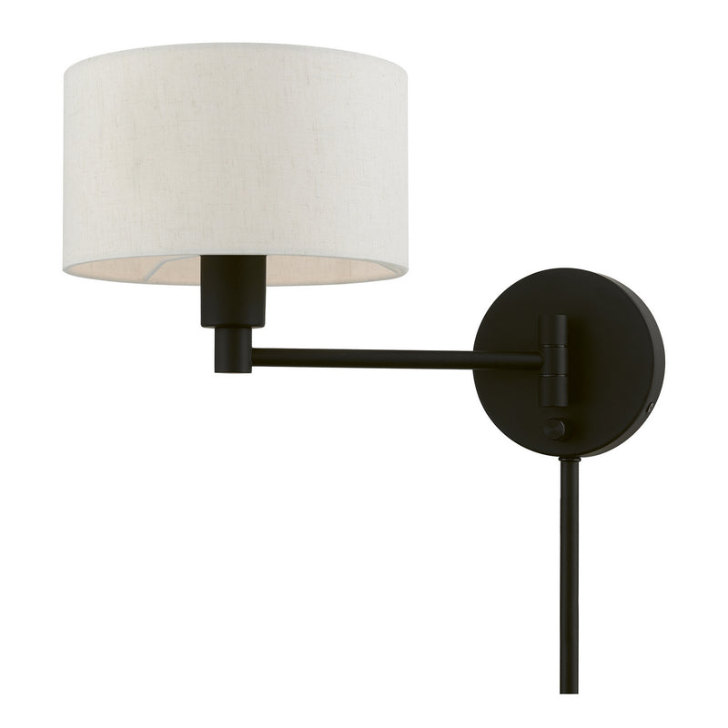 Livex Lighting 40940-04 One Light Swing Arm Wall Lamp, Black